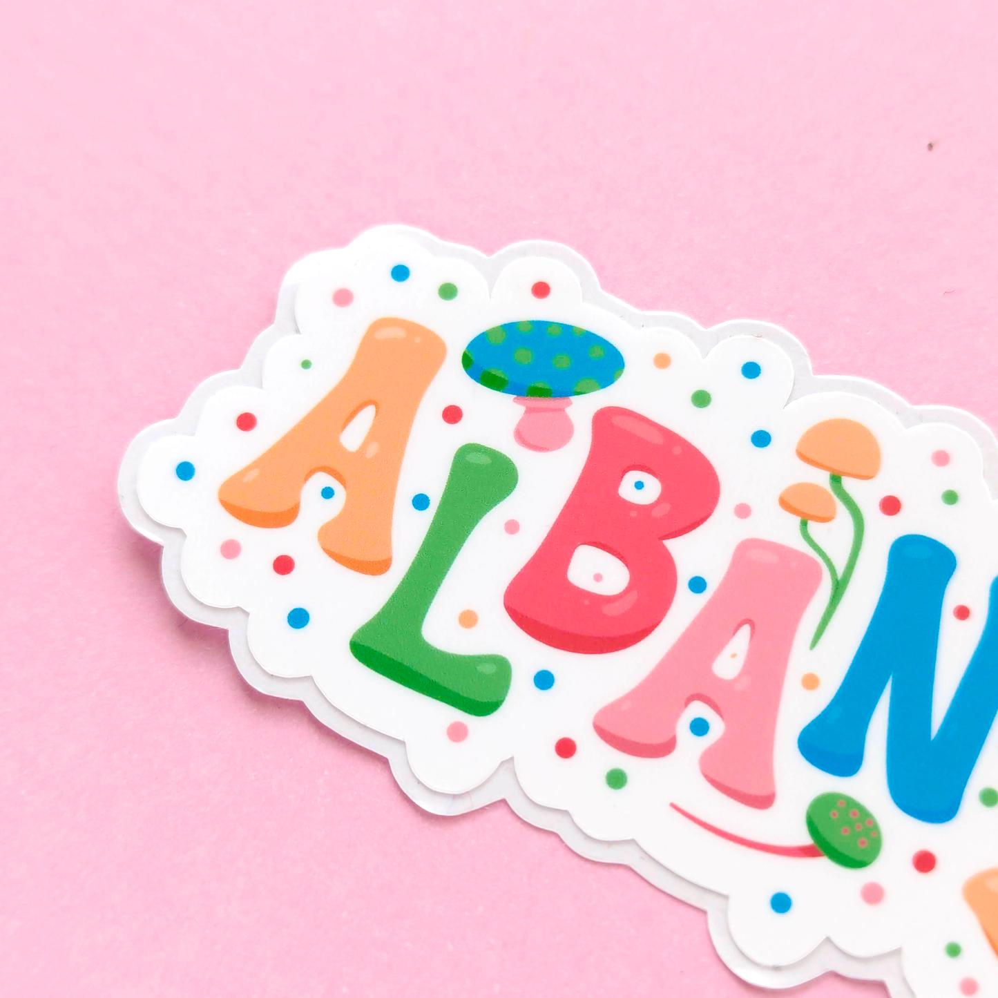 Albany City Vinyl Sticker - Mushroom Design