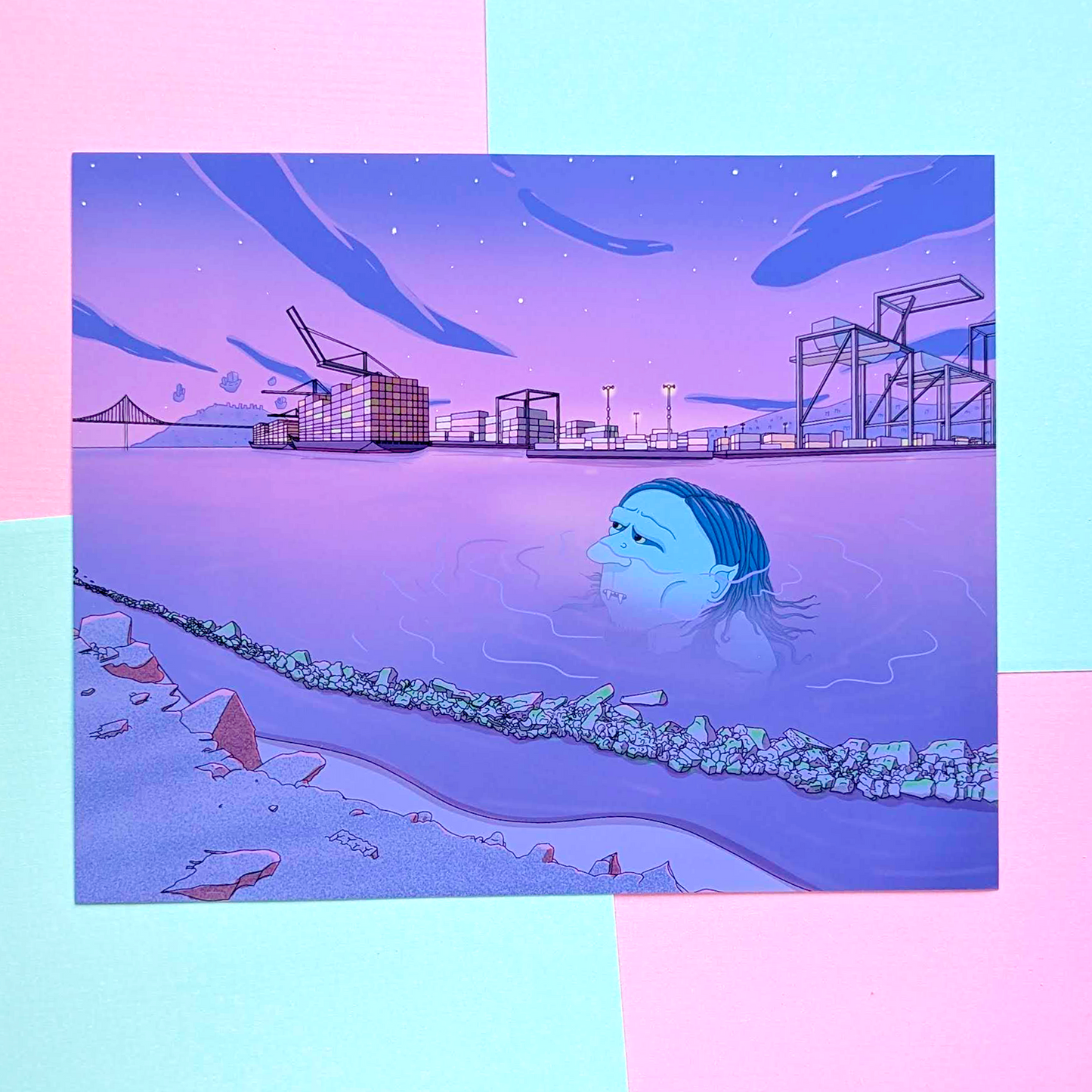 The troll in the Bay - 8x10 Art Print