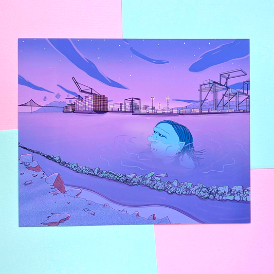 The troll in the Bay - 8x10 Art Print