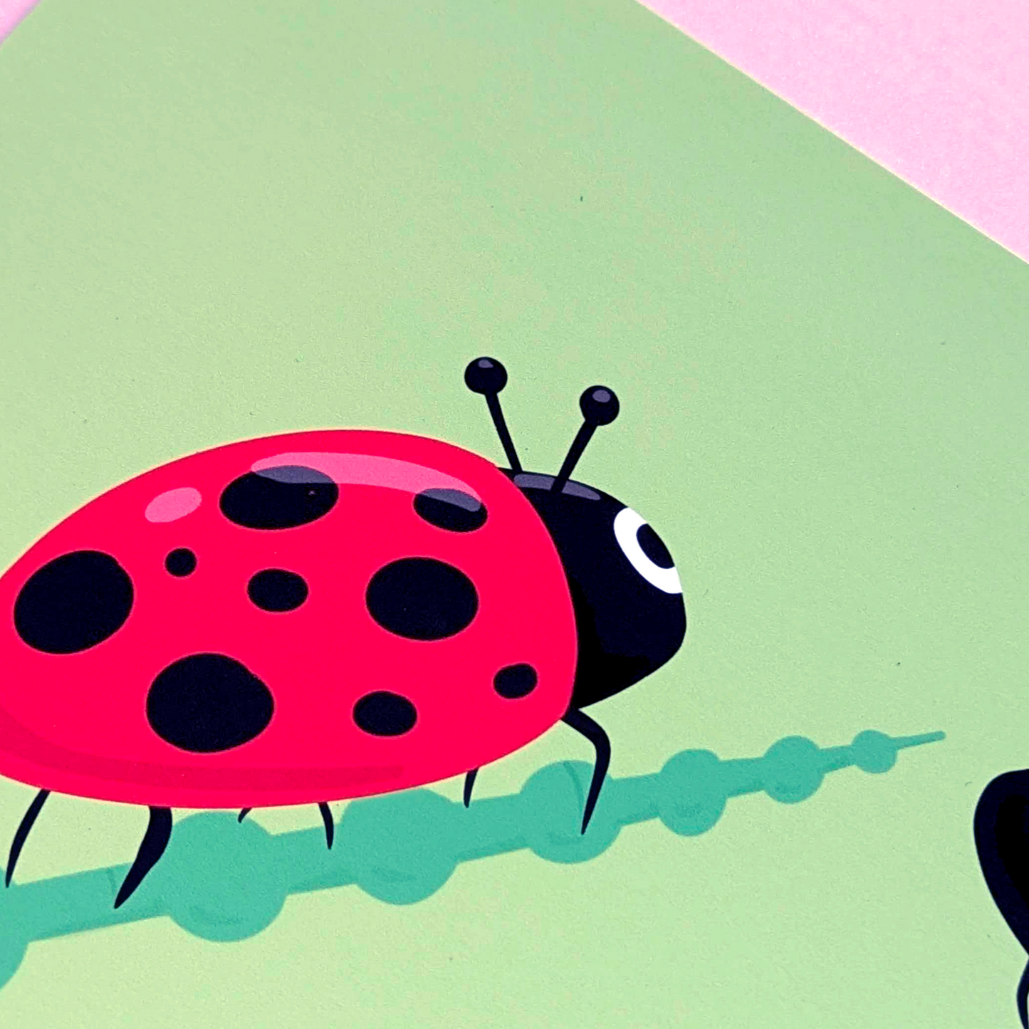 Cute Ladybugs Illustration - 8x8 Art Print