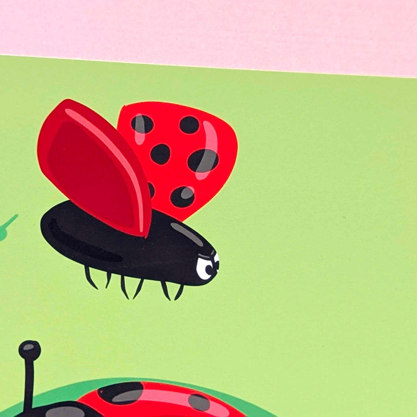 Cute Ladybugs Illustration - 8x8 Art Print