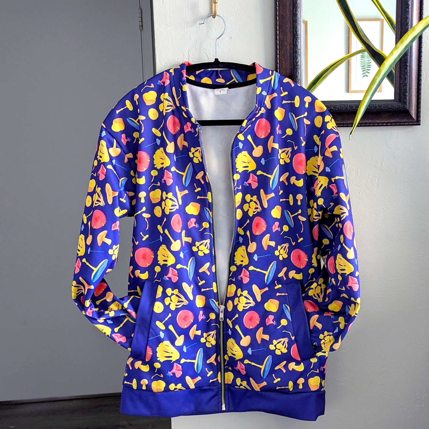 Purple Wild Mushrooms Unisex Bomber Jacket