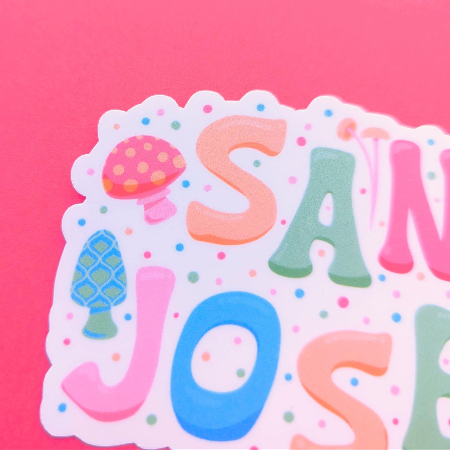 San Jose City Sticker - Mushroom Design
