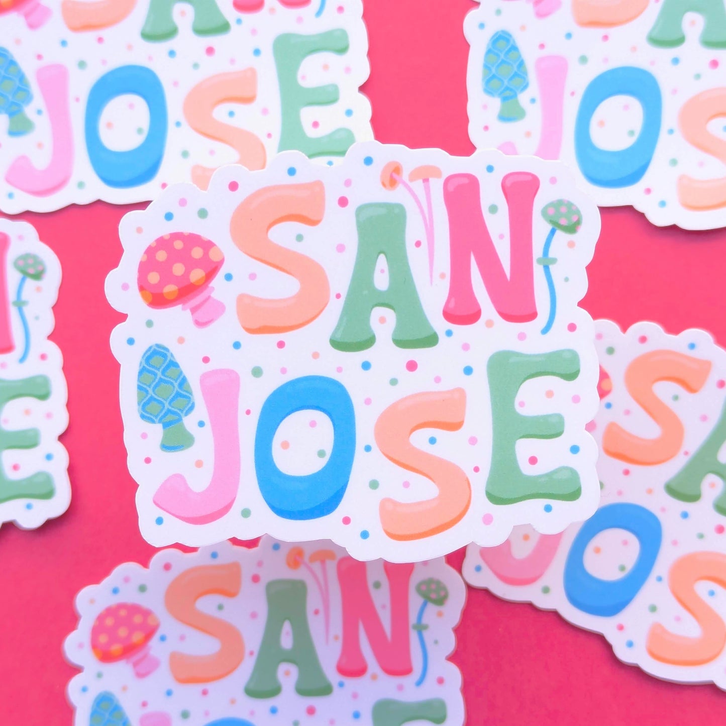 San Jose City Sticker - Mushroom Design