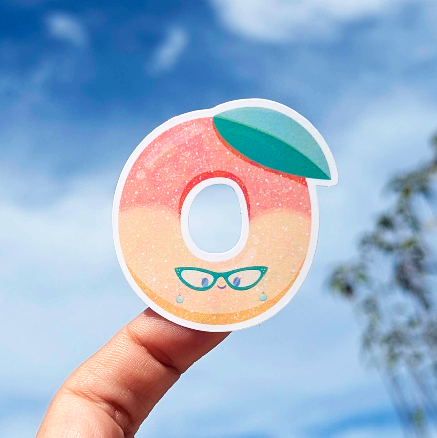 Fancy Sour Peach Ring Vinyl Sticker