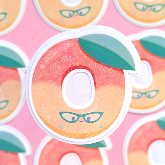Fancy Sour Peach Ring Vinyl Sticker