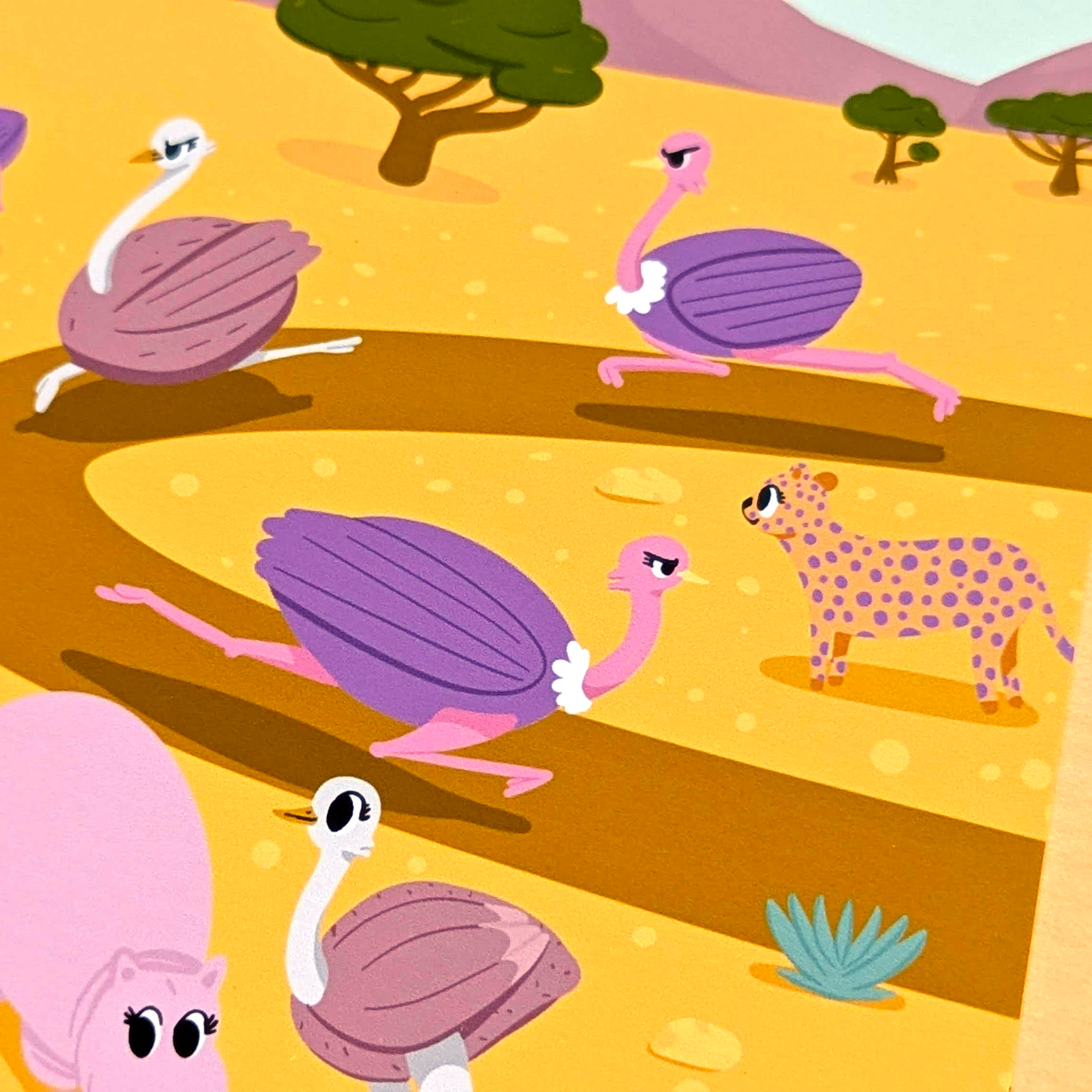 The Cutest Watering Hole in the Sahara - Illustration Art Print