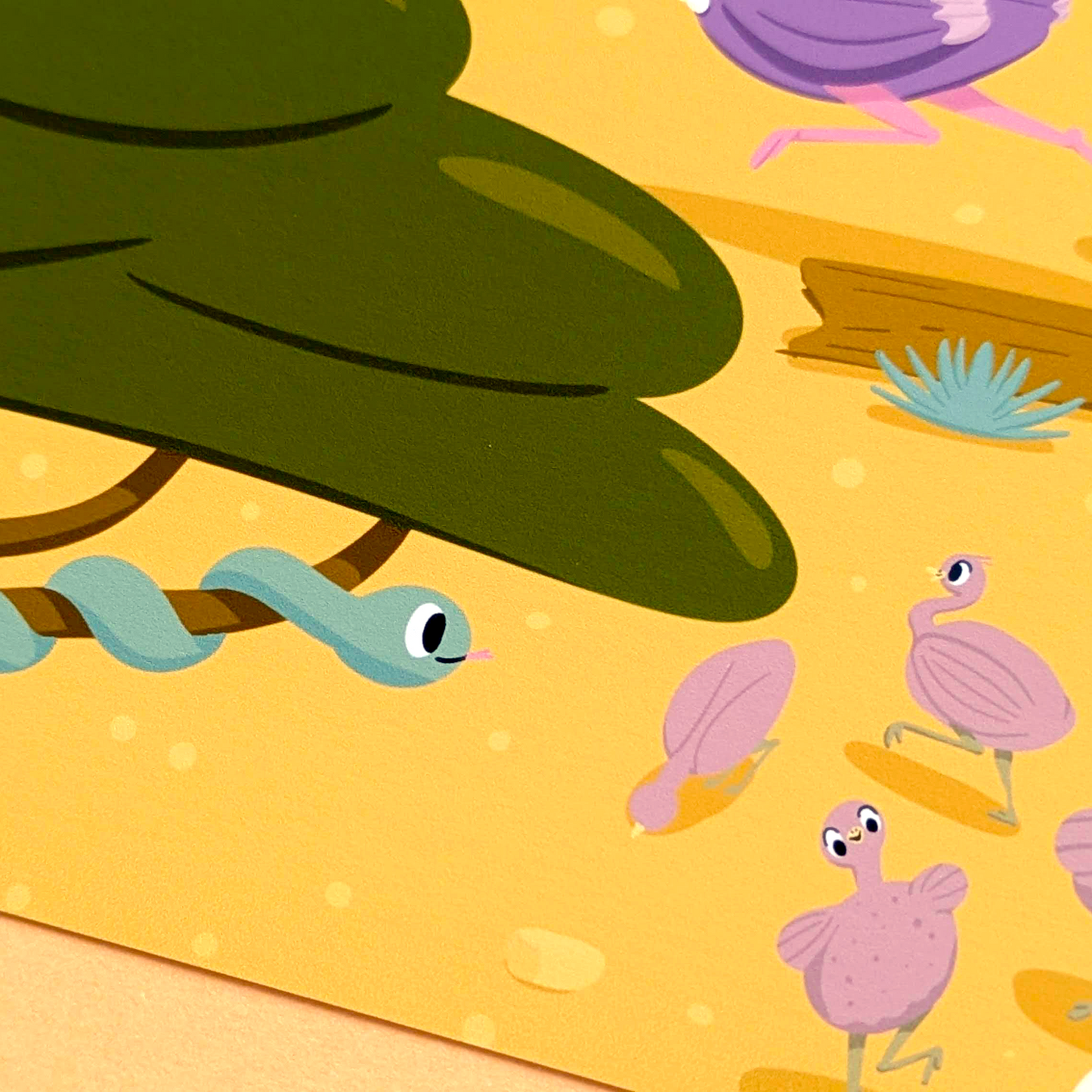 The Cutest Watering Hole in the Sahara - Illustration Art Print