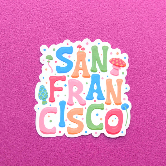 San Francisco Vinyl Sticker - Mushroom Design
