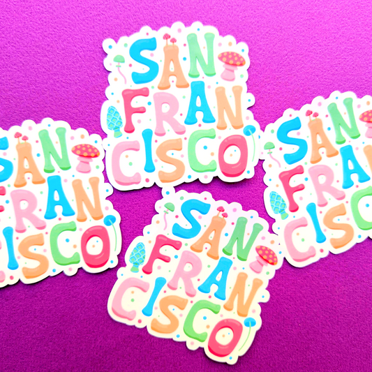 San Francisco Vinyl Sticker - Mushroom Design