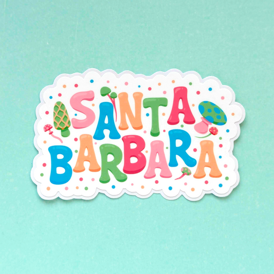 Santa Barbara City Sticker - Mushroom Design