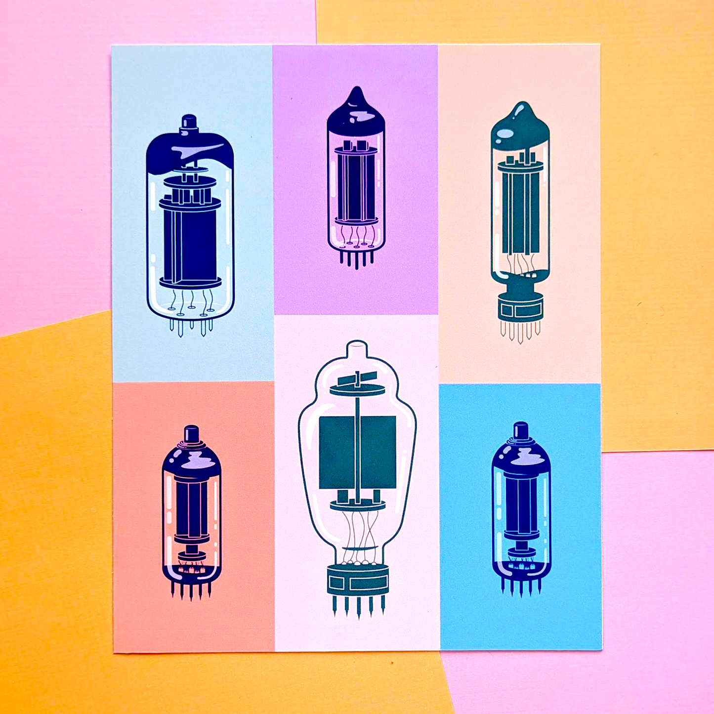 Colorful Vacuum Tubes Art Print