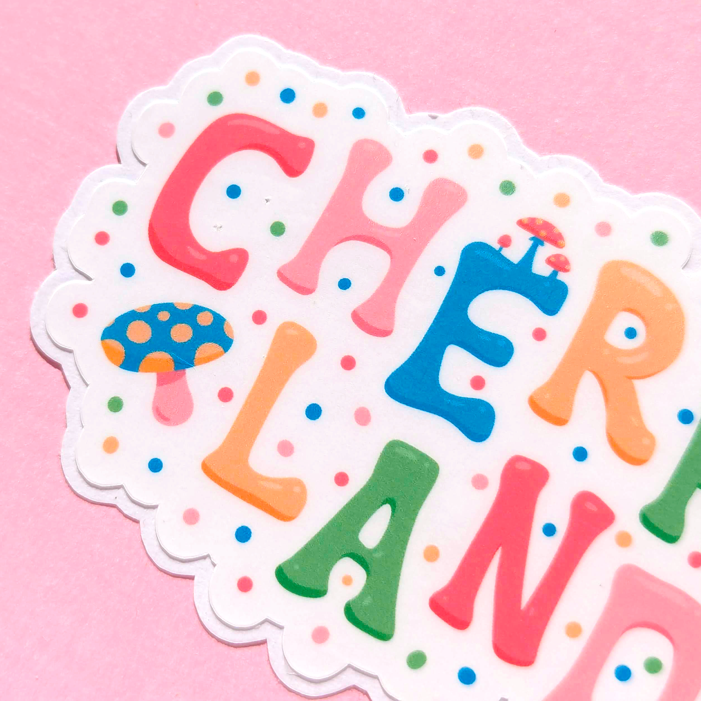 Cherryland City Vinyl Sticker - Mushroom Design