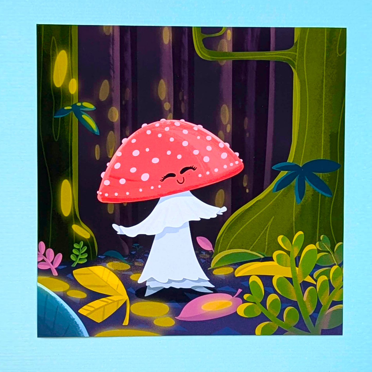 Dancing Mushroom 8x8 Art Print