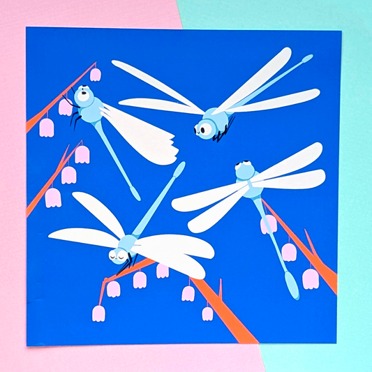 Cute Dragonflies 8x8 Art Print