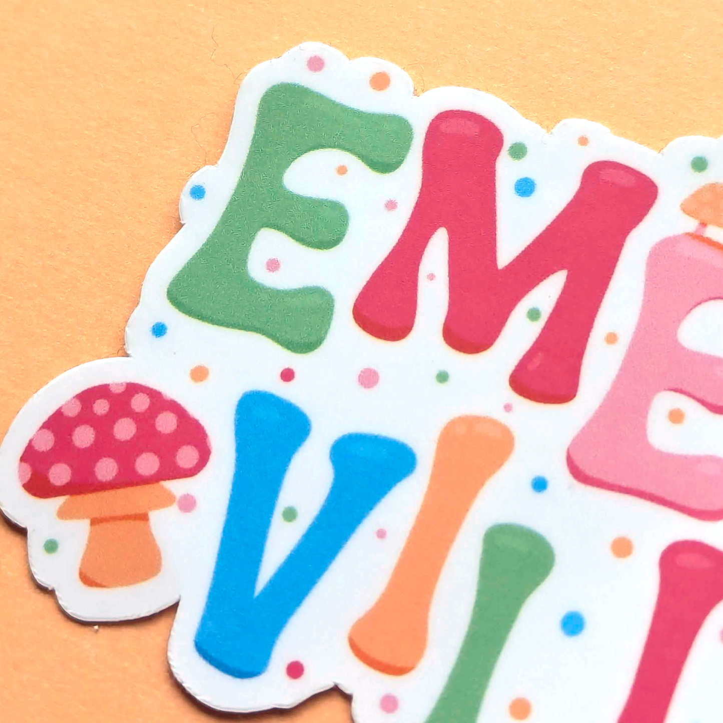 Emeryville City Vinyl Sticker - Mushroom Design