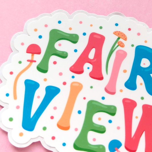 Fairview City Vinyl Sticker - Mushroom Design