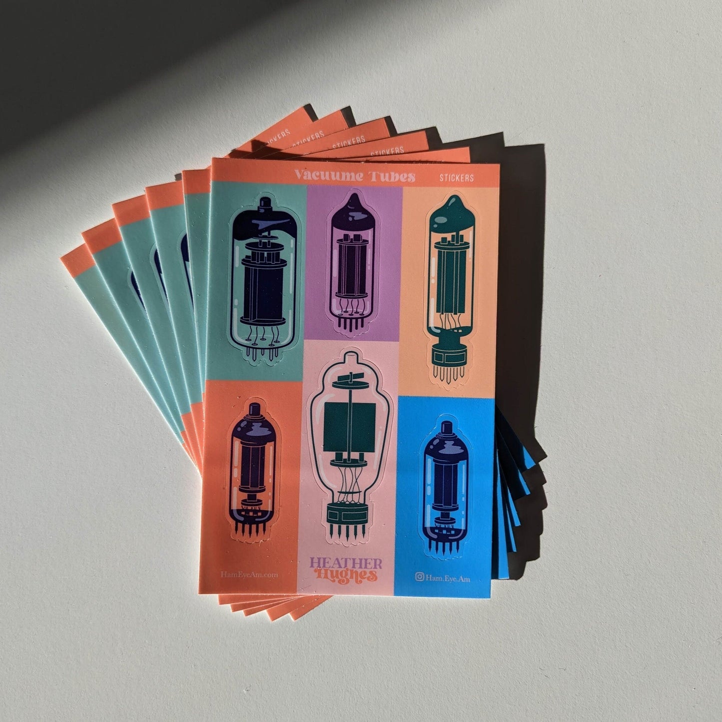 Colorful Vacuum Tubes Sticker Sheet