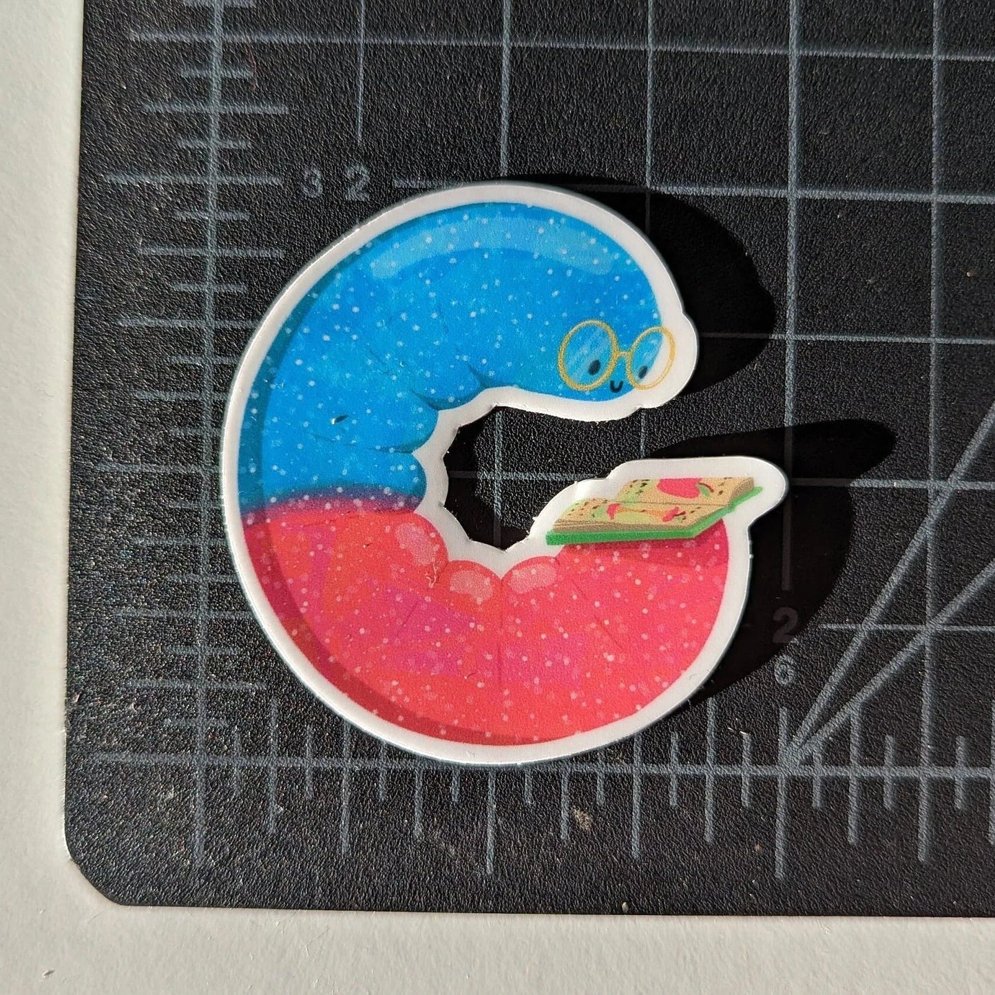 Sour Gummy Book Worm Vinyl Sticker