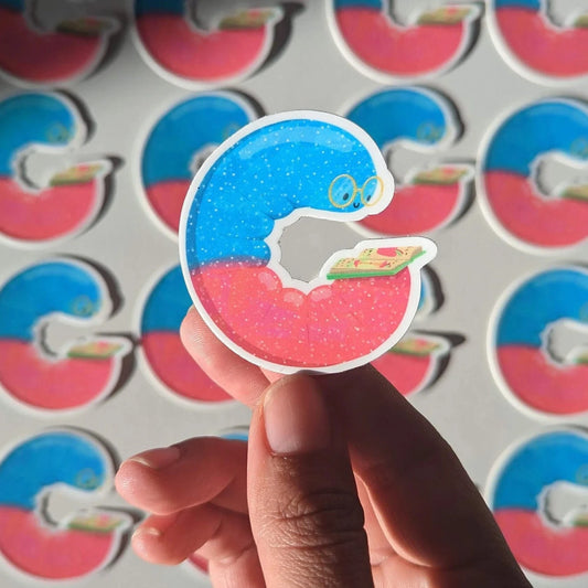 Sour Gummy Book Worm Vinyl Sticker