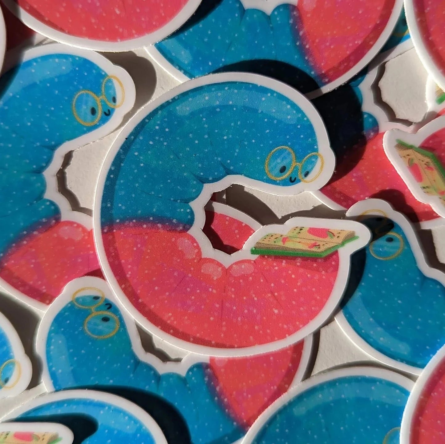 Sour Gummy Book Worm Vinyl Sticker