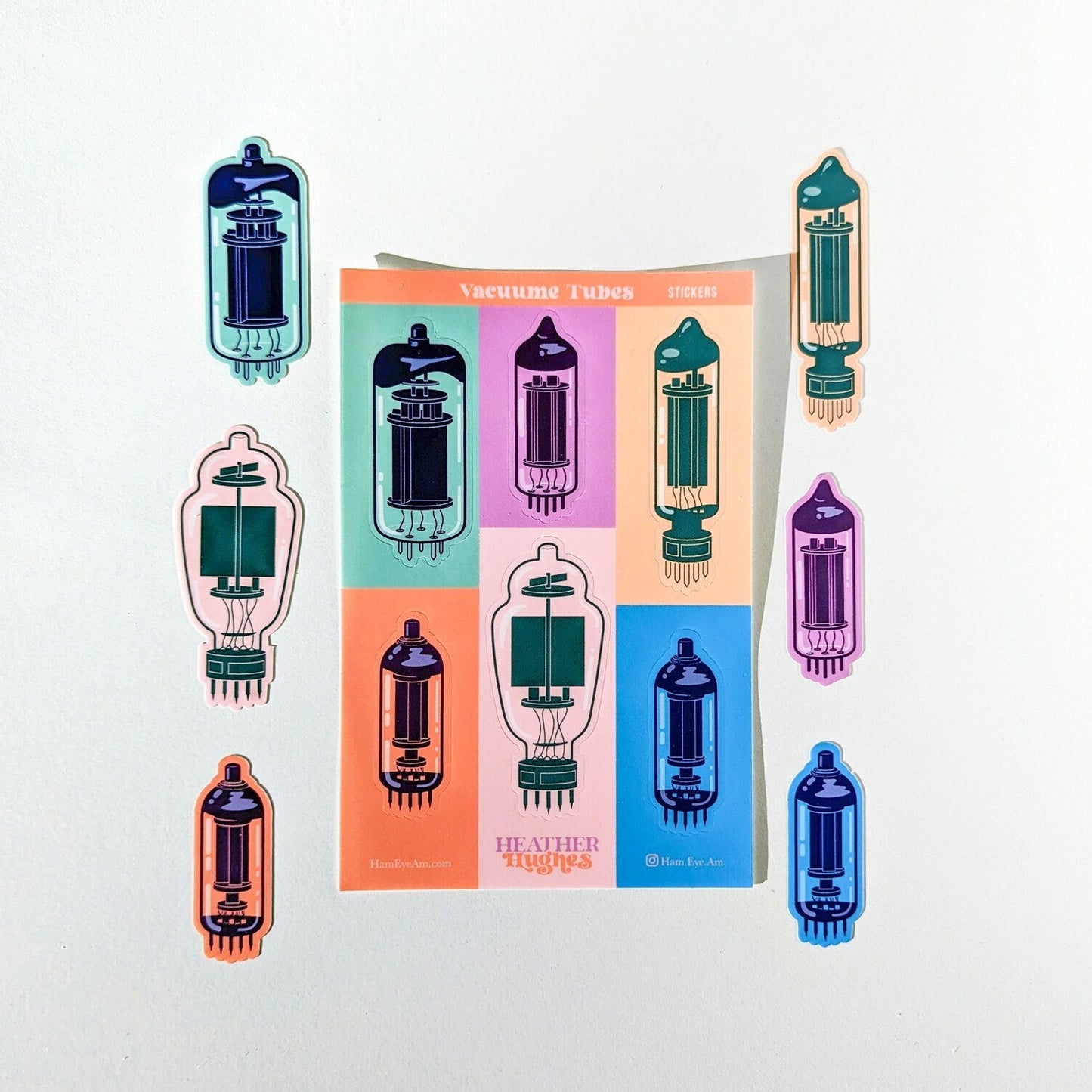 Colorful Vacuum Tubes Sticker Sheet