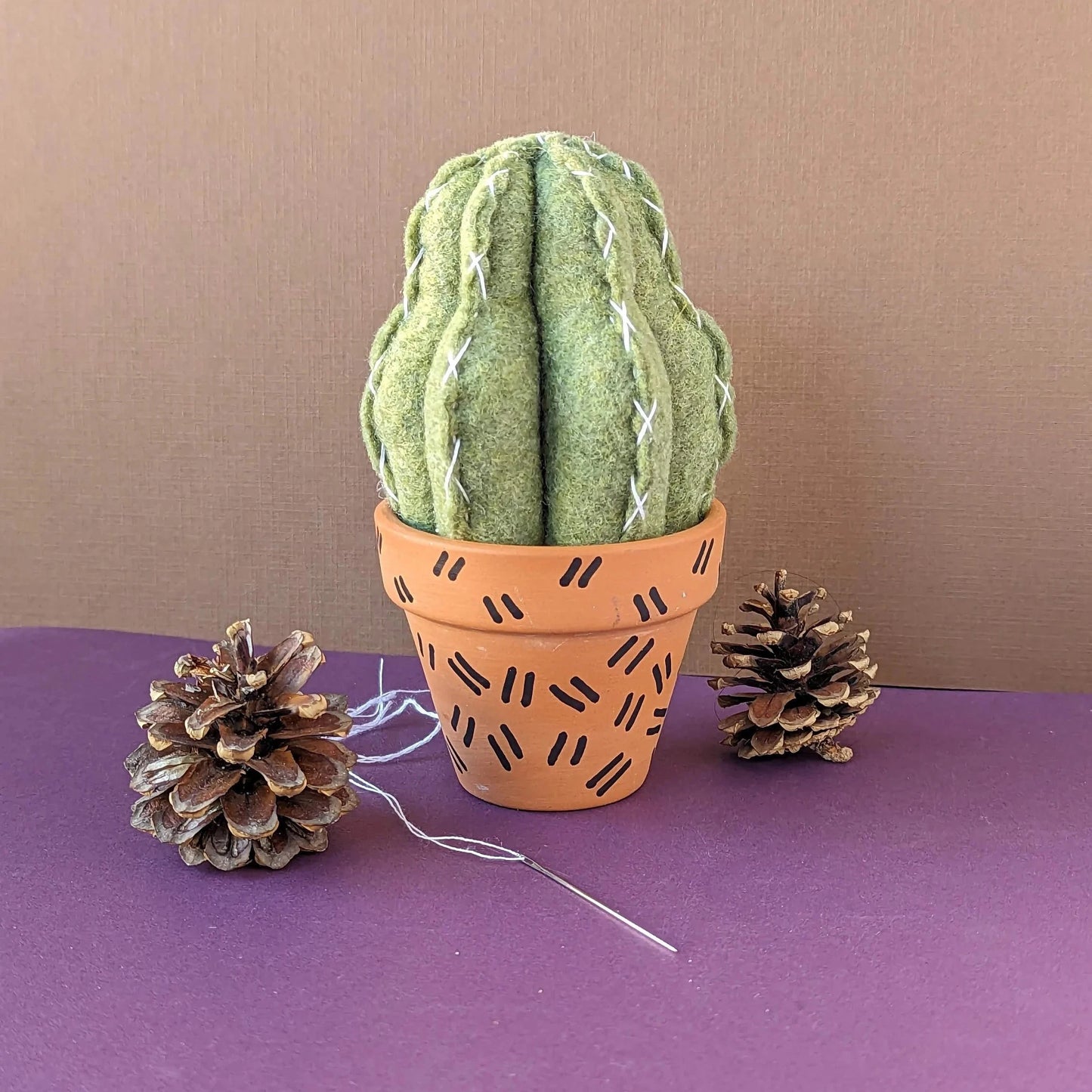 Felt Cactus in a Terracotta Pot