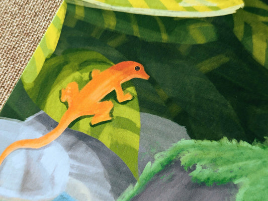 El Salvador Orange Anole Jesus Lizard | 5x7 or 8x10 Art Print