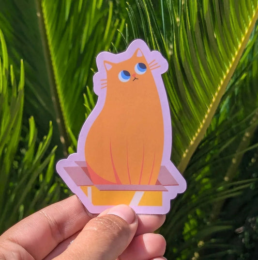 If it fits, it sits - Cat in a box vinyl sticker