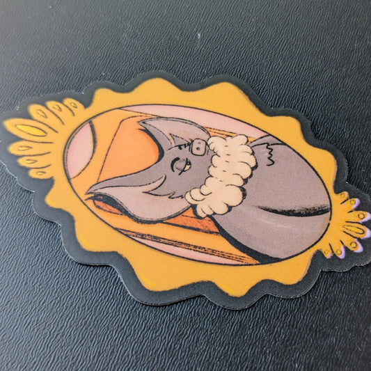Victorian Bat Portrait Vinyl Sticker