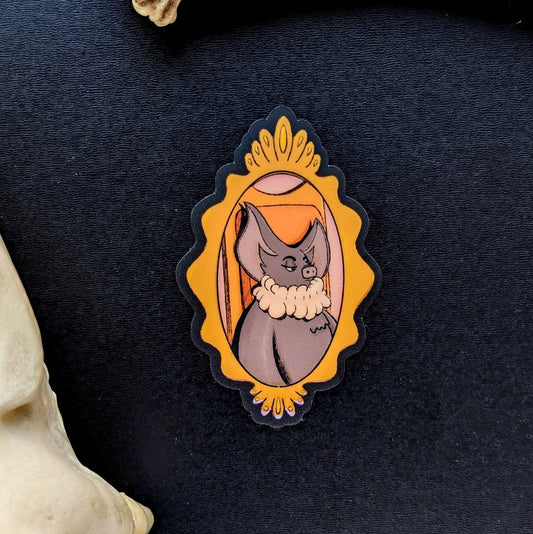 Victorian Bat Portrait Vinyl Sticker
