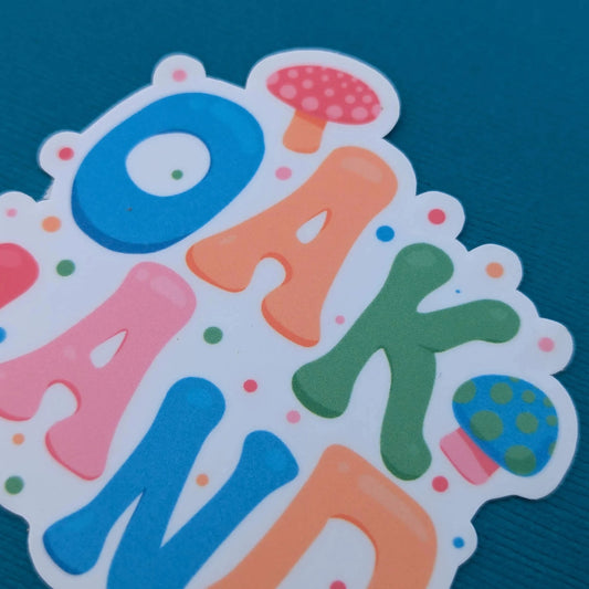 Oakland City Vinyl Sticker - Mushrooms Design