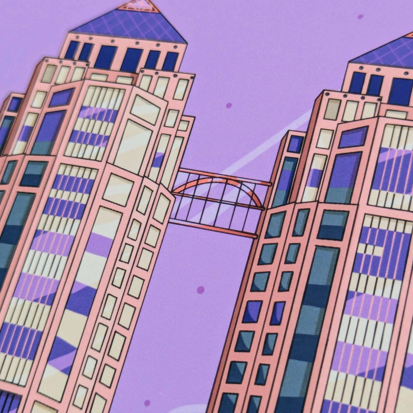 Bay Area Skylines: Hand-Drawn Oakland Architecture Art Print | Ronald V. Dellums Federal Building