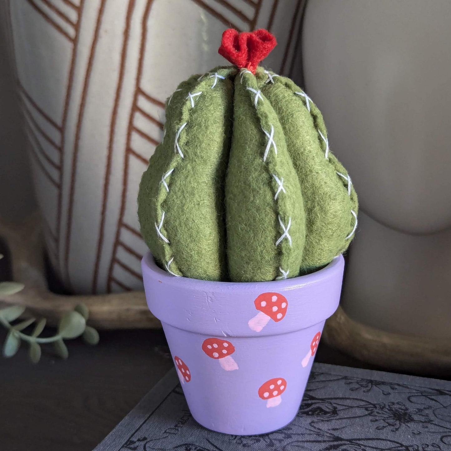 Mushrooms and Felt Cactus