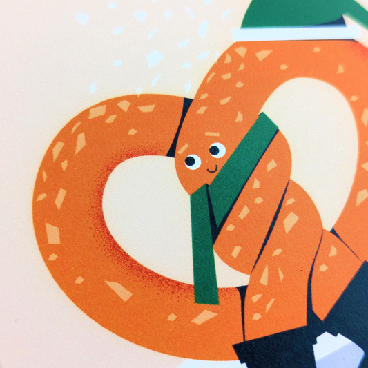 Salty Pretzel Christmas Card | A2 Greeting Card