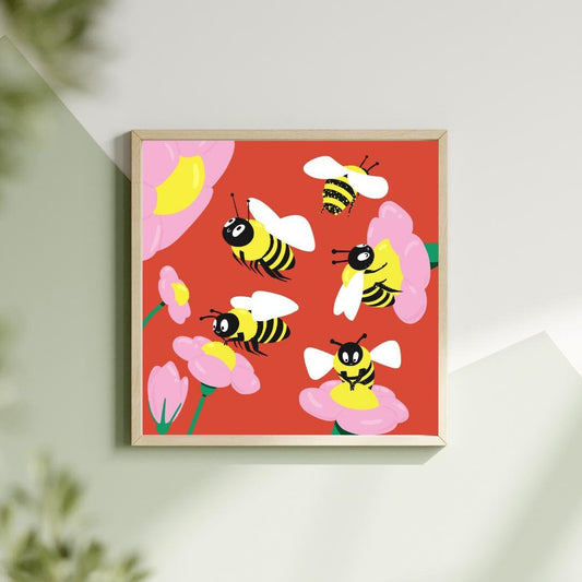 Buzzy Day - 8x8 Art Print