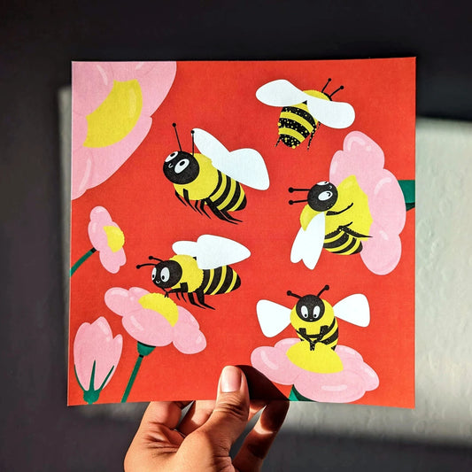 Buzzy Day - 8x8 Art Print
