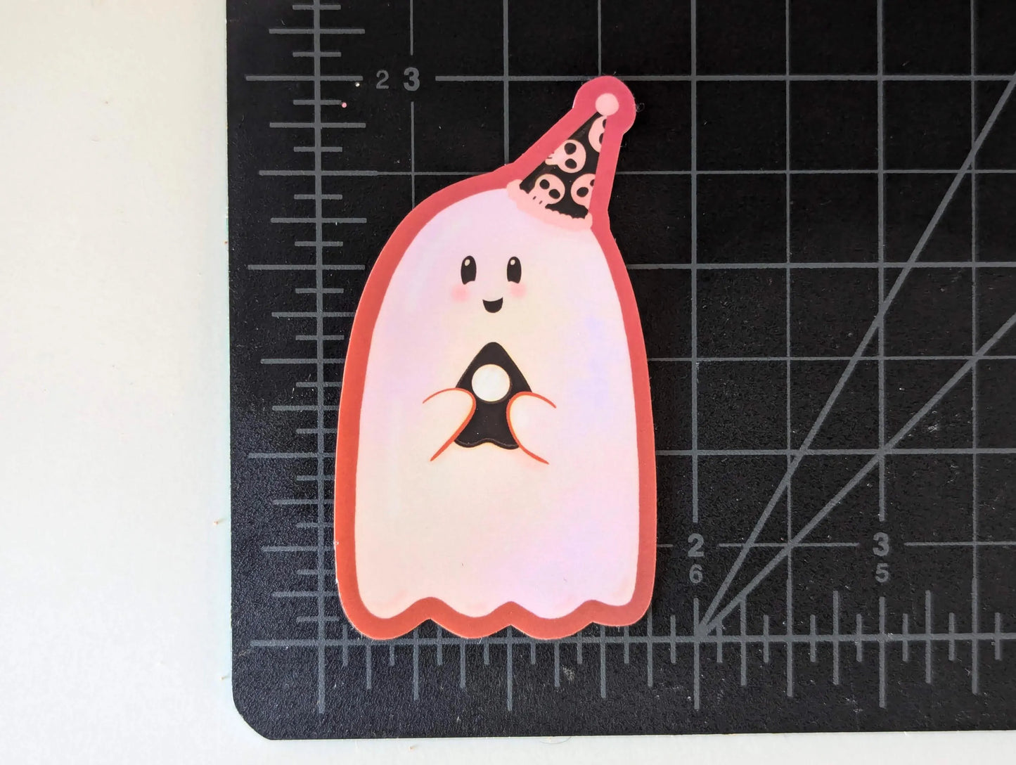 Party Hat Ghost Vinyl Sticker