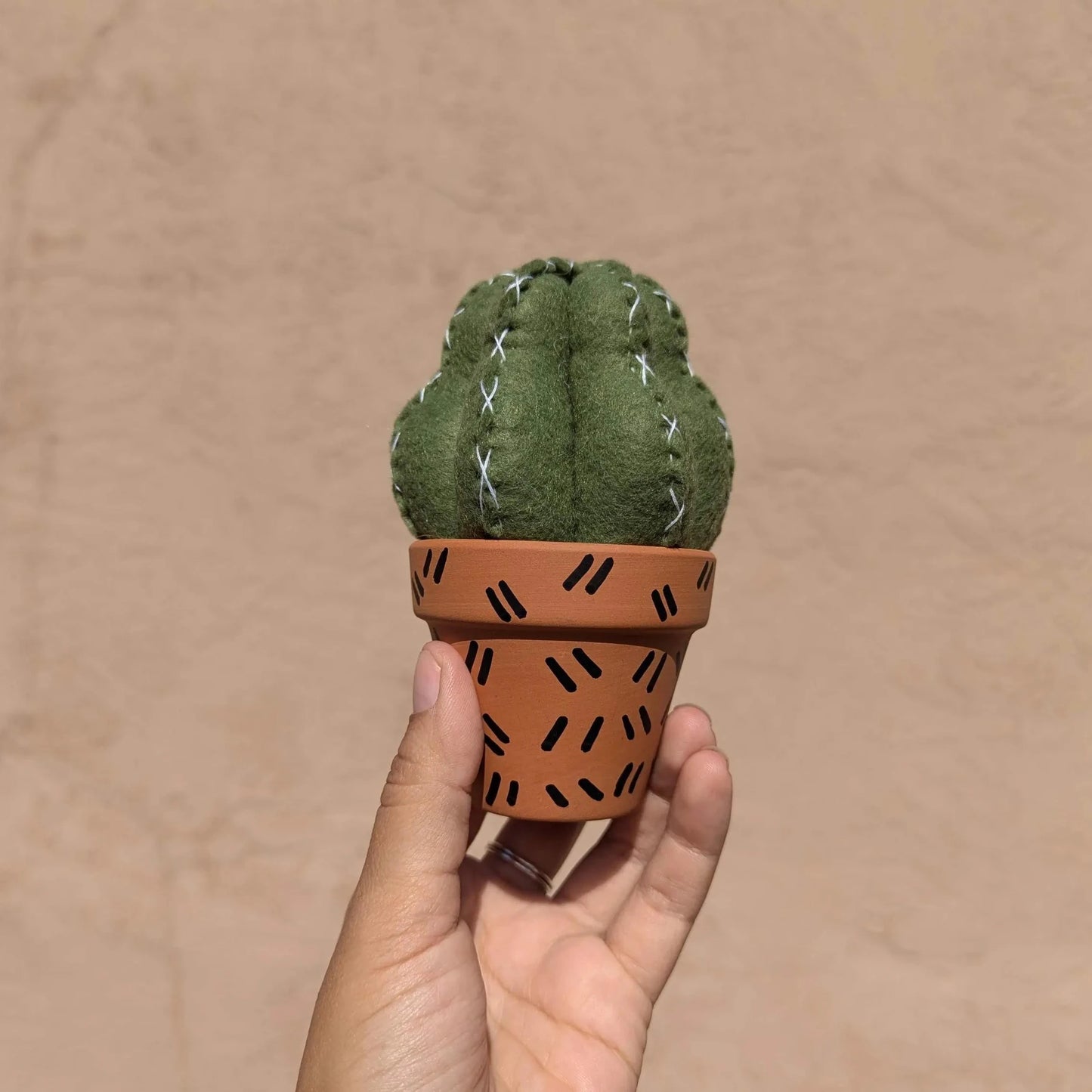 Felt Cactus in a Terracotta Pot