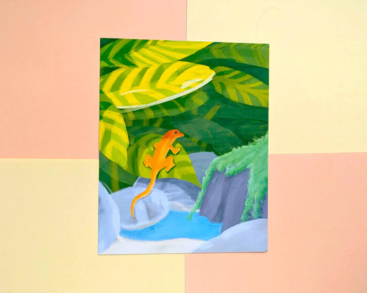El Salvador Orange Anole Jesus Lizard | 5x7 or 8x10 Art Print
