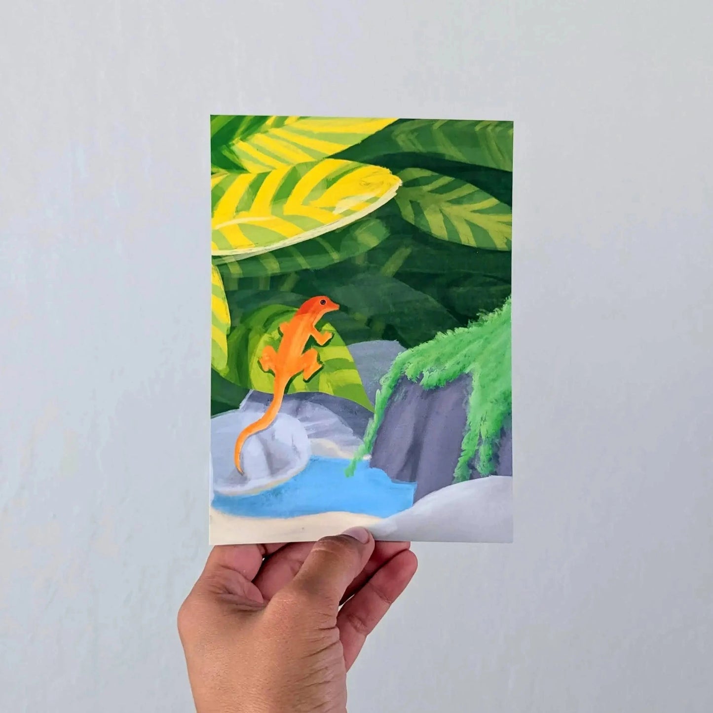 El Salvador Orange Anole Jesus Lizard | 5x7 or 8x10 Art Print