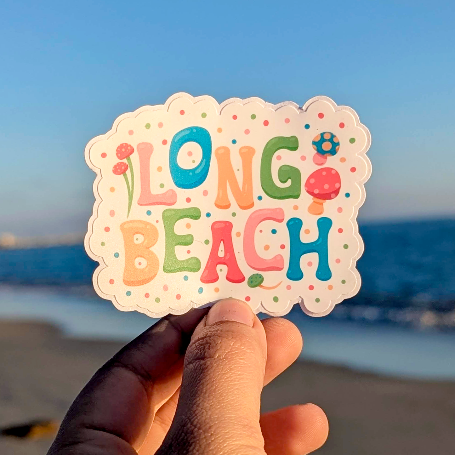 Long Beach City Sticker - Mushroom Design