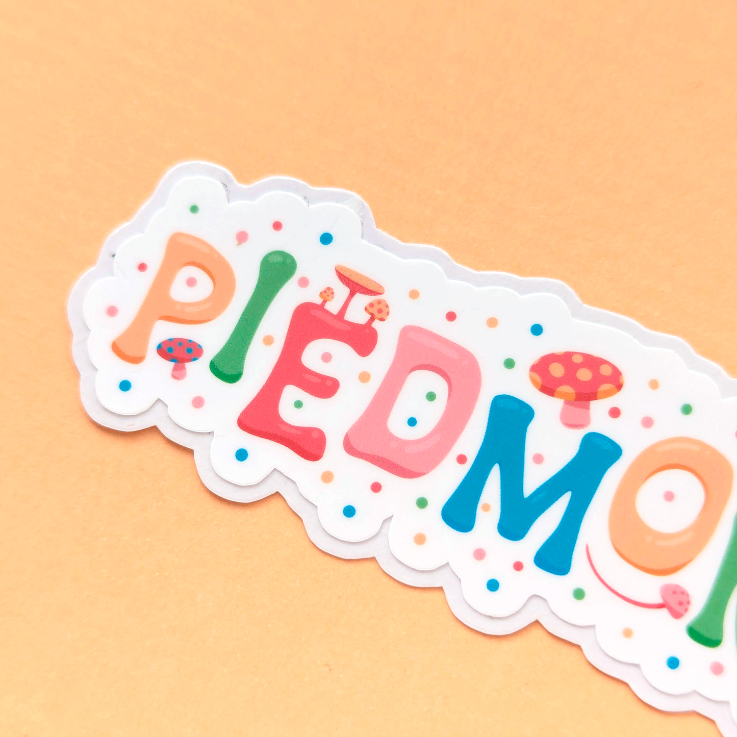 Piedmont City Vinyl Sticker - Mushroom Design