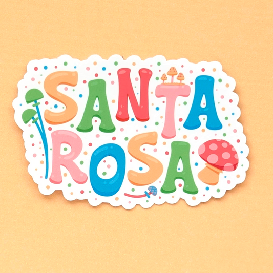 Santa Rosa City Sticker - Mushroom Design