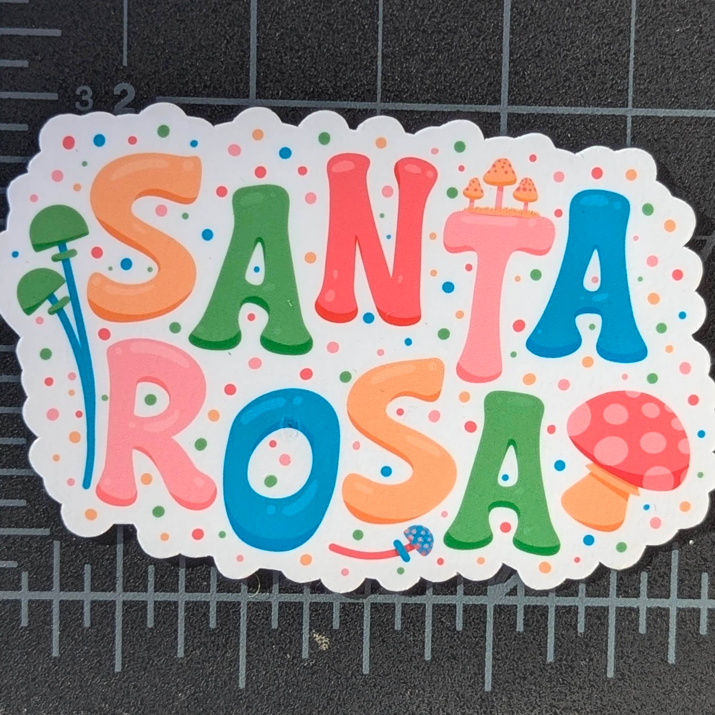 Santa Rosa City Sticker - Mushroom Design