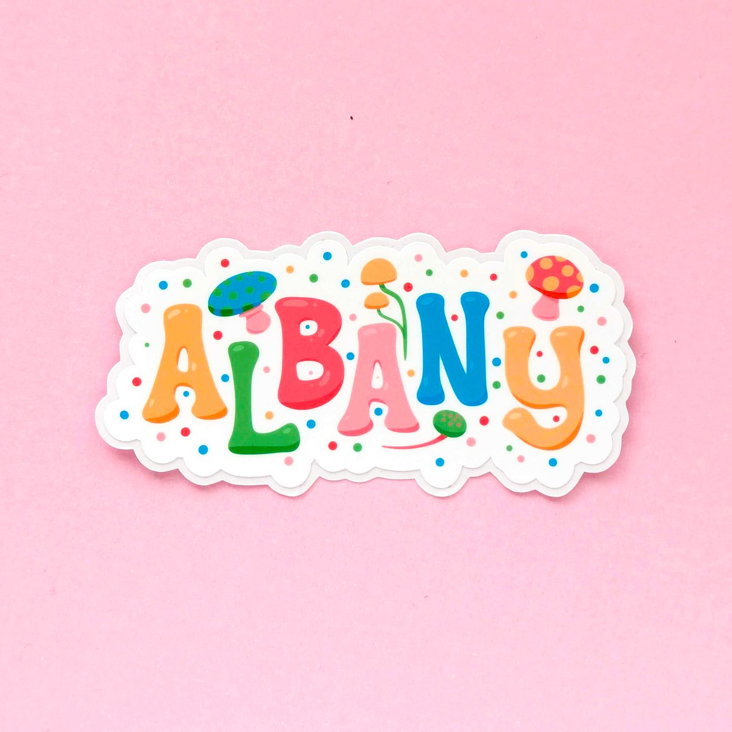 Albany City Vinyl Sticker - Mushroom Design