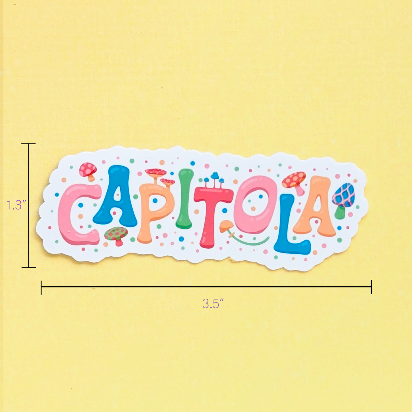 Capitola City Vinyl Sticker - Mushroom Design