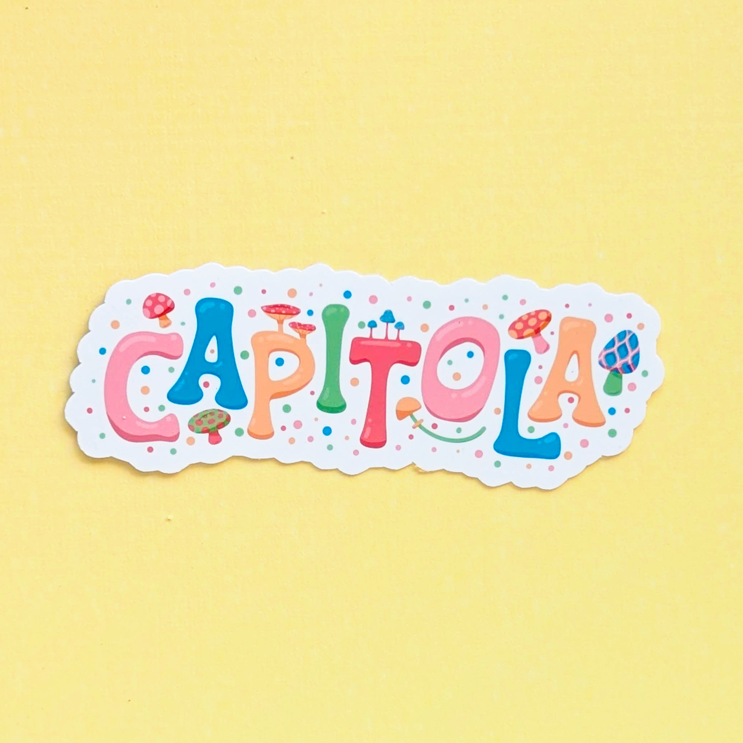 Capitola City Vinyl Sticker - Mushroom Design