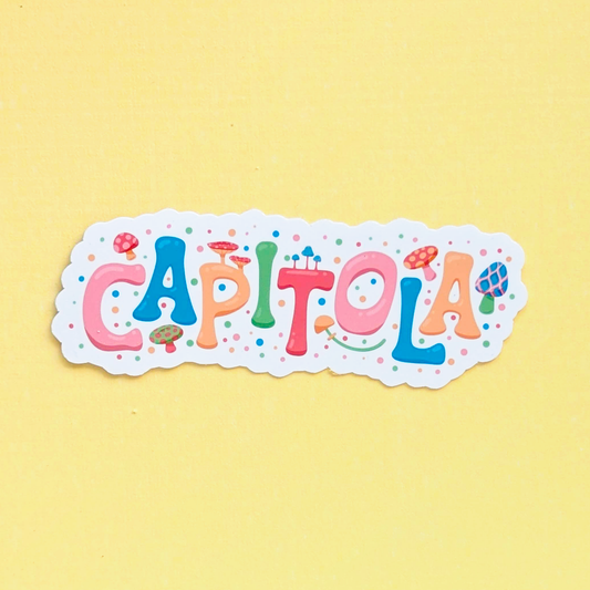 Capitola City Vinyl Sticker - Mushroom Design