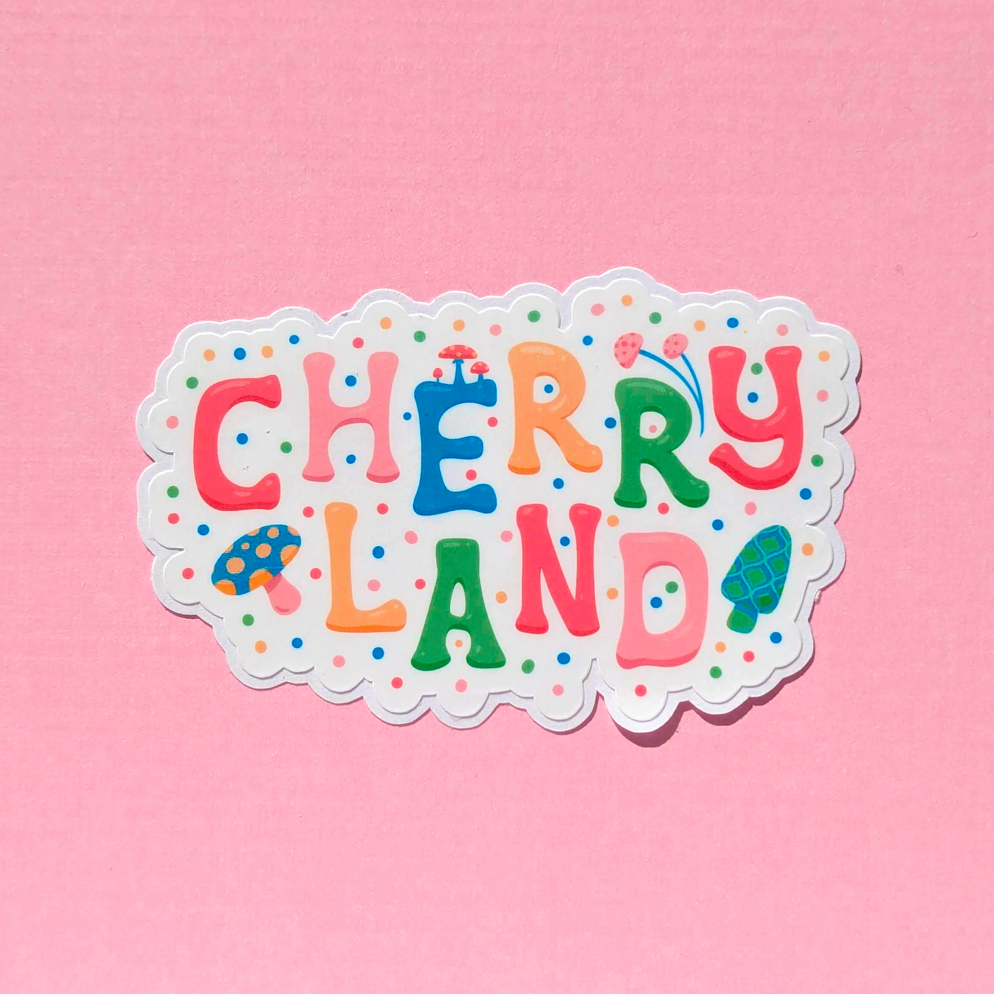 Cherryland City Vinyl Sticker - Mushroom Design